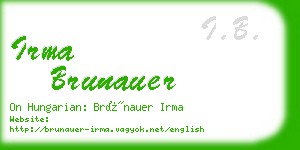 irma brunauer business card